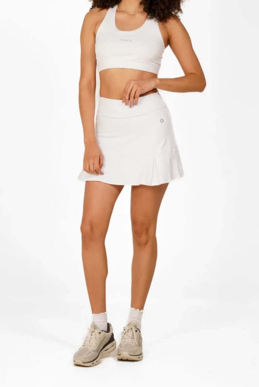Dona Jo Women's Size 3/XL White Pleated Lined Pickleball Tennis Skort Skirt NWT
